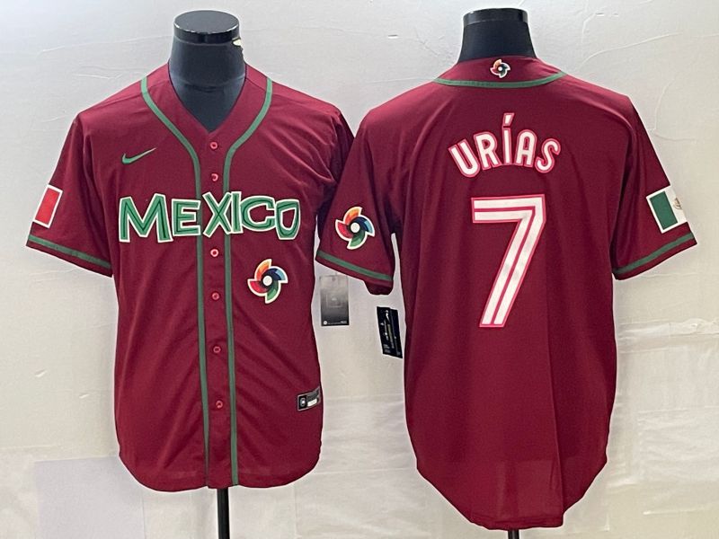 Men 2023 World Cub Mexico #7 Urias Red Nike MLB Jersey15->more jerseys->MLB Jersey